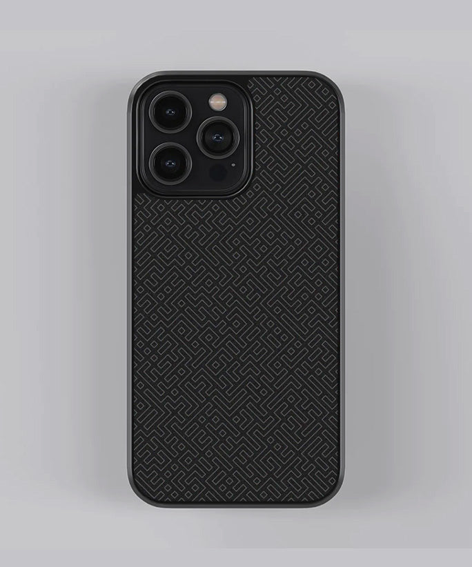 Abstract Black and White Premium Glass Case