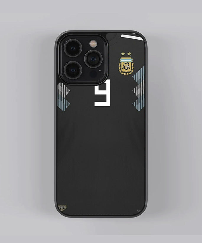 Argentina Black Jersey Premium Glass Case