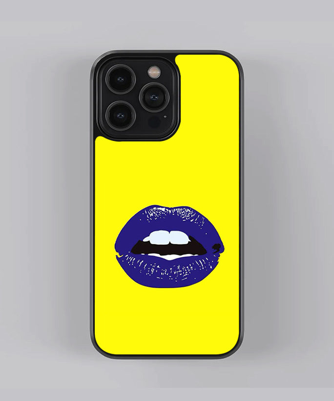 Blue Lips Pop Art Premium Glass Case