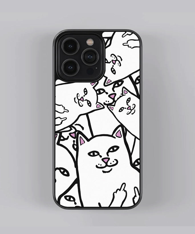 Chill Cat Pattern Premium Glass Case