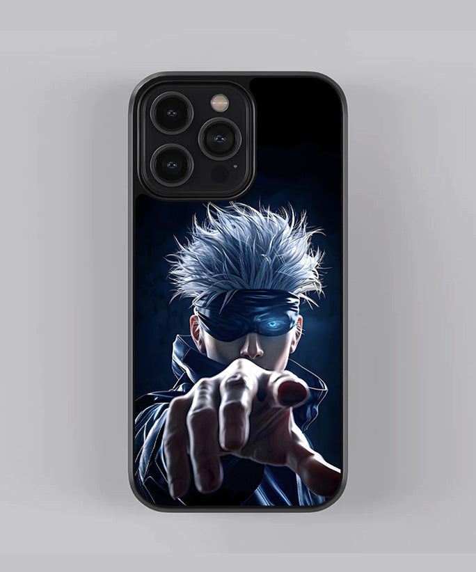 Gojo Satoru Blue Anime Premium Glass Case