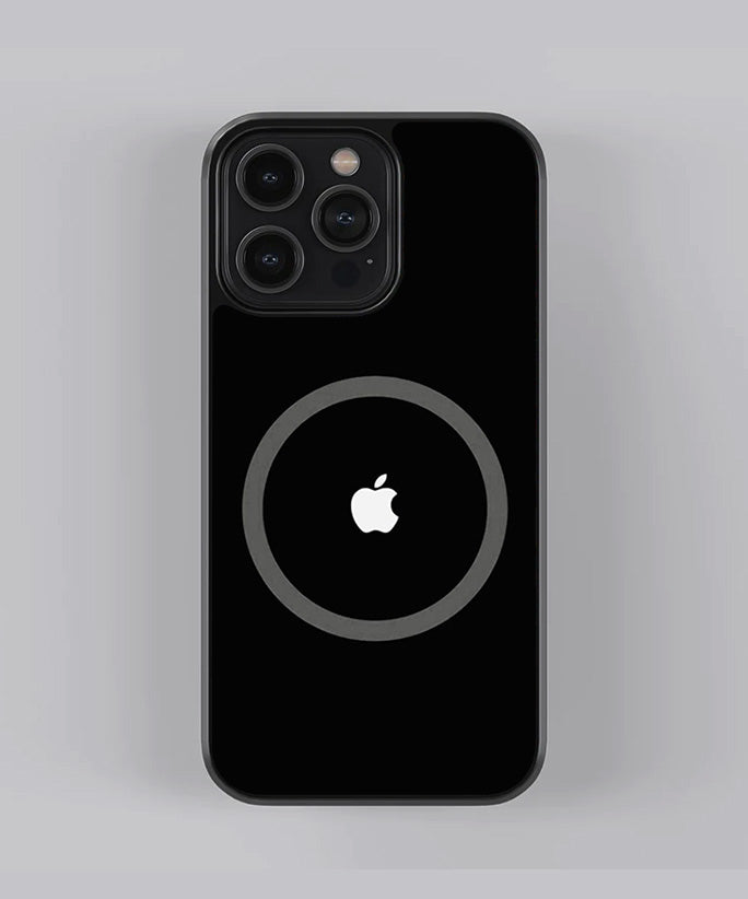 Iphone Black Design with Magsafe Premium Glass Case