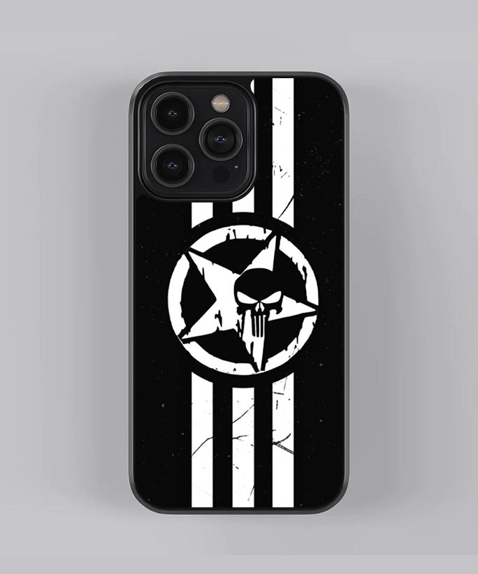 Punisher Stripe Design Premium Glass Case
