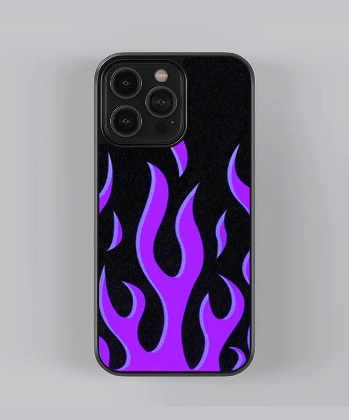 Purple Flames Premium Glass Case