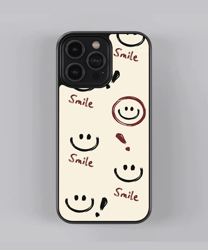Smile Face Pattern Premium Glass Case