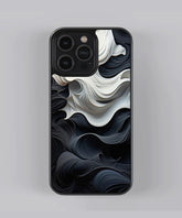 Abstract Painting of Black and White Premium Glass Case