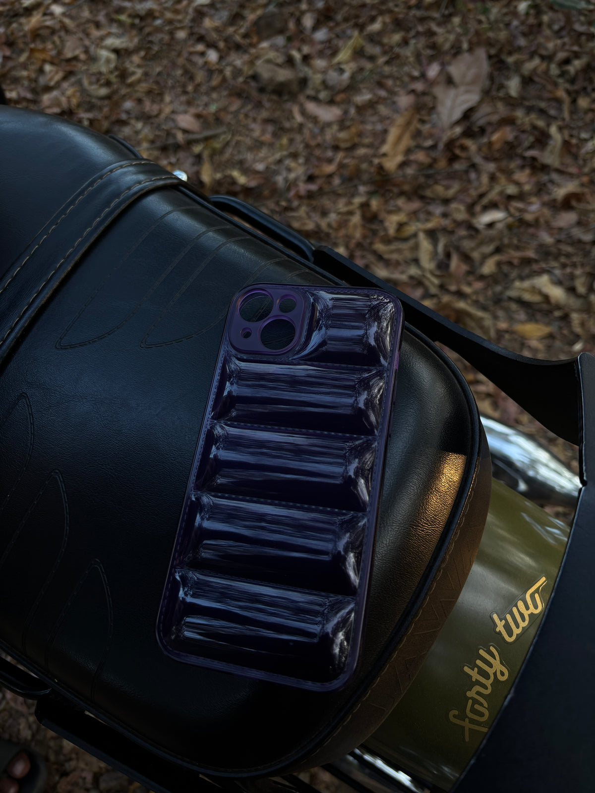 Purple puffer case for iphone