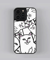 Chill Cat Pattern Premium Glass Case