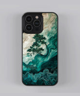 Green Aesthetic Painting Premium Glass Case