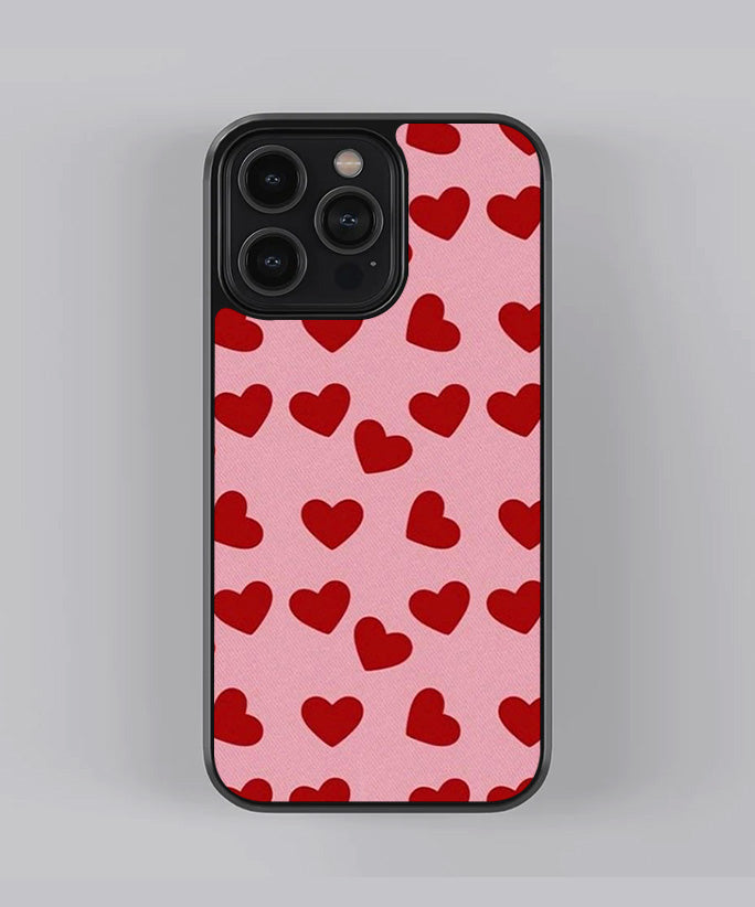 Heart Pattern Premium Glass Case