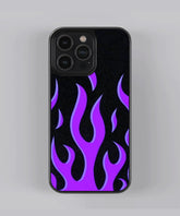 Purple Flames Premium Glass Case