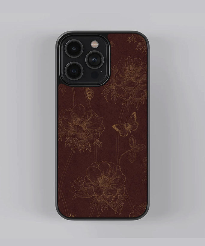 Red Floral Engraved Premium Case