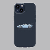 porche blue cutout premium transparent case